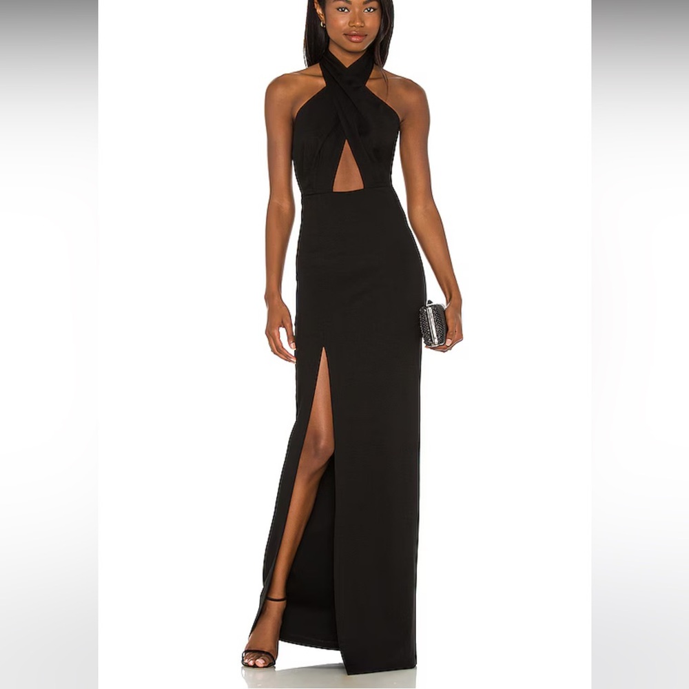 X REVOLVE ZAHARA GOWN, Amanda Uprichard Black Dress, Size: Small, worn once.